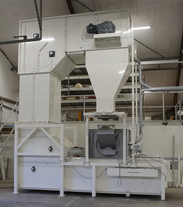 Z-type bucket elevator set up for customer product trials in the Simatek test centre